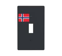 Norwegian Flag Print Decorative Toggle Switch Plate, Wall Cover with Matching Screws for Home and Office