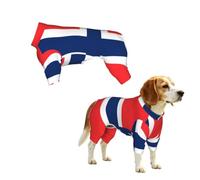 Norwegian flag Print Dog Clothes - 4 Legs Jumpsuit Sweatshirt for Small Medium Large Dogs Cats