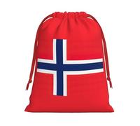 Norwegian Flag Print Drawstring Gift Reusable Bag Party Favors Weddings Office Travel Daily Storage Pouch