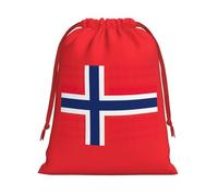 Norwegian Flag Print Gift Reusable Drawstring Bag Holiday Party Decor Daily Storage Celebrations Pouch