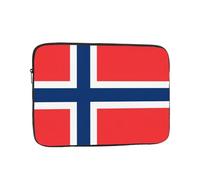 Norwegian flag Print Laptop Sleeve 10 inch, Oxford Case | Splash-Resistant Oxford W/ Foam Padding. Fits 10 Inch Laptop. Slim For Backpack Norwegian Flag Print