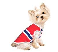 Norwegian flag Print Lightweight Dog Vest, Cat Sleeveless Shirt, Breathable Mesh Design for Summer Walking and Play