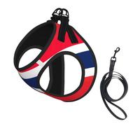 Norwegian Flag Print Pet Leash Vest,For Small Dogs,Adjustable And Comfortable Cat Puppy Essentials