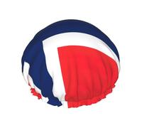 Norwegian Flag Print Shower Essentials Bonnet For Women, Large Washable Elastic Band Bath Hair Wrap Shower Cap
