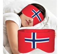 Norwegian Flag Print Sleep Mask,Coverage Eye Mask,Soft Breathable Blindfold for Travel Nap Work