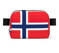 Norwegian Flag Print Square Bumbag Fanny Pack for Men Women Adjustable Belt Bag Waterproof Cross Body Bag Chest Bag