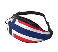 Norwegian Flag Print Waist Bag for Hiking Cycling Running and Outdoor Activities Lightweight Pack