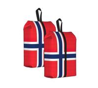 Norwegian Flag Print Waterproof Shoe Bag Travel Bag with Carry Strap Storage Bag Versatile Cosmetic Bag-2pcs