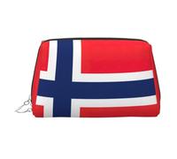 Norwegian Flag Printed Zippered Toiletry Bag, Wide Open Storage Case for Personal Care Items and Cosmetics