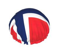 Norwegian Flag Reusable Shower Cap for Women, Double Waterproof Layers Shower Cap, Hair Care Essential