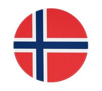 Norwegian Flag Round Non-Slip Rubber Mouse Pad- Durable and Comfortable for Office, Gaming, and Learning 8in