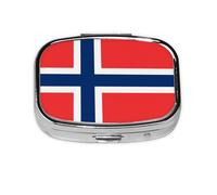 Norwegian Flag Square mini Pill Box, Travel Pill Box, can be Put into Wallet or Pocket to Store a Variety of Small Items