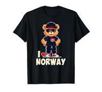 Norwegian Flag Teddy Bear I Love Norway T-Shirt