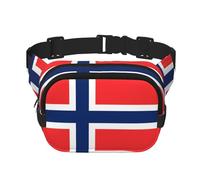 Norwegian Flag Unisex Adjustable Waist Square Double Layer Waist Pack for Outdoor Activities Travelling Running Hiking