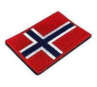 Norwegian Flag Velkro Patches - 100% Embroidered Patches for Clothes - European Countries and Flags Patches - Backpack Patches - Patch for Jacket 3"x2"
