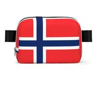 Norwegian Flag Waterproof Waist Bag for Men Women-Adjustable Bum Bag for Travel, Lightweight Crossbody Chest Bag for Running Gym