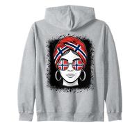 Norwegian Flag Woman Sunglasses Travel Pride Zip Hoodie
