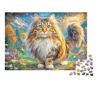 Norwegian Forest Cat 1000 Piece Jigsaw Puzzle for Adults And Kids-Challenging Puzzle Game,Home Decoration & Family Fun 38x26cm/1000pcs