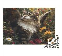 Norwegian Forest Cat 1000 Pieces Adult Jigsaw Puzzle Puzzles Brain Burning Adult Game Decoration Picture Child Fun Activity Jigsaw Puzzles Great Gift For All Ages 1000pcs (75x50cm)