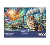 Norwegian Forest Cat 1000 Pieces Animal Jigsaw Puzzles with Paper Art Home Decors for Adults And Kids Age 12 Years Up Fun Challenges 38x26cm/1000pcs