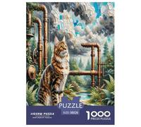 Norwegian Forest Cat 1000 Pieces Animal Jigsaw Puzzles with Paper Art Perfect for Relaxation Adults Or Families Fit Stunning Puzzle 38x26cm/1000pcs