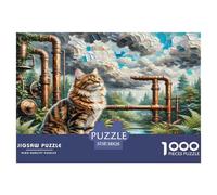 Norwegian Forest Cat 1000 Pieces Animal Jigsaw Puzzles with Paper Art Perfect for Relaxation Families Fit Stunning Puzzle 38x26cm/1000pcs