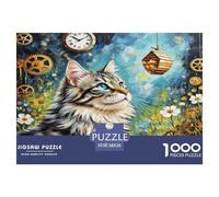 Norwegian Forest Cat 1000 Pieces Animal Jigsaw Puzzles with Paper Art Perfect for Relaxation Families Fit Fun Challenges 38x26cm/1000pcs