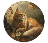 Norwegian Forest Cat 1000 Pieces Round Puzzles for Adults And Kids Geometric Color Challenge 1000pcs (67.5x67.5cm)