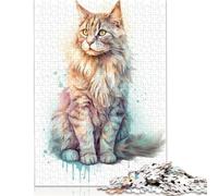 Norwegian Forest Cat Art Puzzle 1000 Pieces Jigsaws Wooden Puzzles for Adults Family Entertainment Toys 1000pcs (75x50cm)