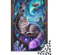 Norwegian Forest Cat Awaits in This 1000 Piece Puzzle - Dive Into A World of Wooden Puzzle Solving - Educational Fun for Everyone