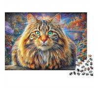 Norwegian Forest Cat Jigsaw Puzzle 1000-Piece for Adults & Kids, Challenging Home Decoration Gift 38x26cm/1000pcs