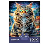 Norwegian Forest Cat Jigsaw Puzzles for Adults Kids, 1000 Pieces Puzzle Whimsical Challenge Toy 38x26cm/1000pcs
