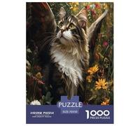 Norwegian Forest Cat Jigsaw Puzzles Puzzles for Adults Kids. 1000 Pieces Impossible Challenge Toy Educational Games Home Decoration for Adults& Kids Age 14 Years Up 70x50cm/1000pcs