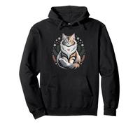 Norwegian Forest Cat Portrait Peeking Lover Illustration Mom Pullover Hoodie