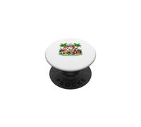 Norwegian Forest Cat Relaxing On Beach Vacation Hawaiian PopSockets Adhesive PopGrip