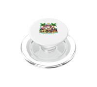 Norwegian Forest Cat Relaxing On Beach Vacation Hawaiian PopSockets PopGrip for MagSafe