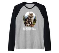 Norwegian Forest Cats Norwegian Forest Cat Mom Raglan Baseball Tee