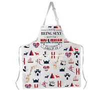 Norwegian Kitchen Apron N-orway Gift Norwegian Landmarks Souvenir Aprons Norway Culture Travel Gift (Norwegian Apron UK3)