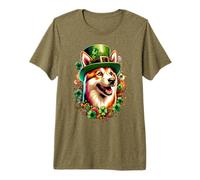 Norwegian Lundehund Dog St Patricks Day Artwork Premium T-Shirt