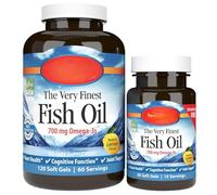 Norwegian Omega The Very Finest 700mg Omega 3 Fiosh Oil, 120 + 30 Softgels, Natural Lemon Flaroured