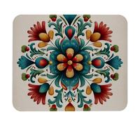 Norwegian Rosemaling Folk Style Flower Desk Mat Durable Mouse Pad Washable Mousemat For Home Office Travel 25X30Cm