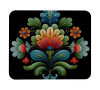 Norwegian Rosemaling Folk Style Flower Mouse Mat Durable Mouse Pad Washable Mousepad For Laptop Gaming Computer 25X30Cm