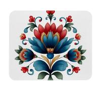 Norwegian Rosemaling Folk Style Flower Mouse Pad Soft Mousepad Washable Desk Mat For Computer Studying Gaming 25X30Cm
