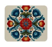 Norwegian Rosemaling Folk Style Flower Mousemat Comfortable Mouse Mat Small Mouse Pad For Home Laptop Computer 25X30Cm