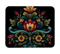 Norwegian Rosemaling Folk Style Flower Mousepad Portable Mousemat Washable Desk Mat For Computer Pc Home 25X30Cm