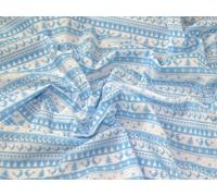 Norwegian Scandinavian Christmas Print Polycotton Dress Fabric Pale Blue - per metre