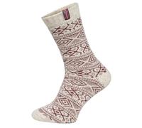 Norwegian Socks for Men and Women - Scandinavian Socks Cuddly Socks Made of Wool - Thick Socks Hyggelig Warm 80% Wool Content Norwegian Design - Durable, Wool White/Red, 39-42