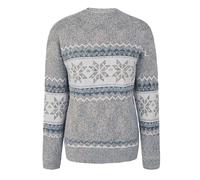 Norwegian Sweater Women's Autumn Knitted Long Sleeve Winter Sweater Warm Fairisle Pattern Sweatshirt Round Neck Jumpers Crochet Sweaters Women's Festive Tops Grey L