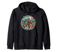 Norwegian Vikings And Nordic Valhalla Odin Oslo Zip Hoodie