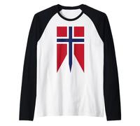 Norwegian War Flag Norway Scandinavian Nordic Banner Raglan Baseball Tee